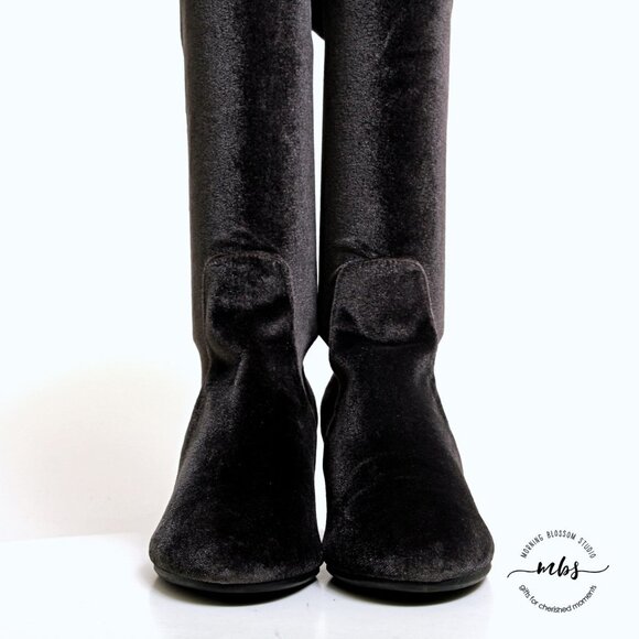 Steve Madden Isaac Velvet Over the Knee Boots Black Women Size 7 - Picture 3 of 12